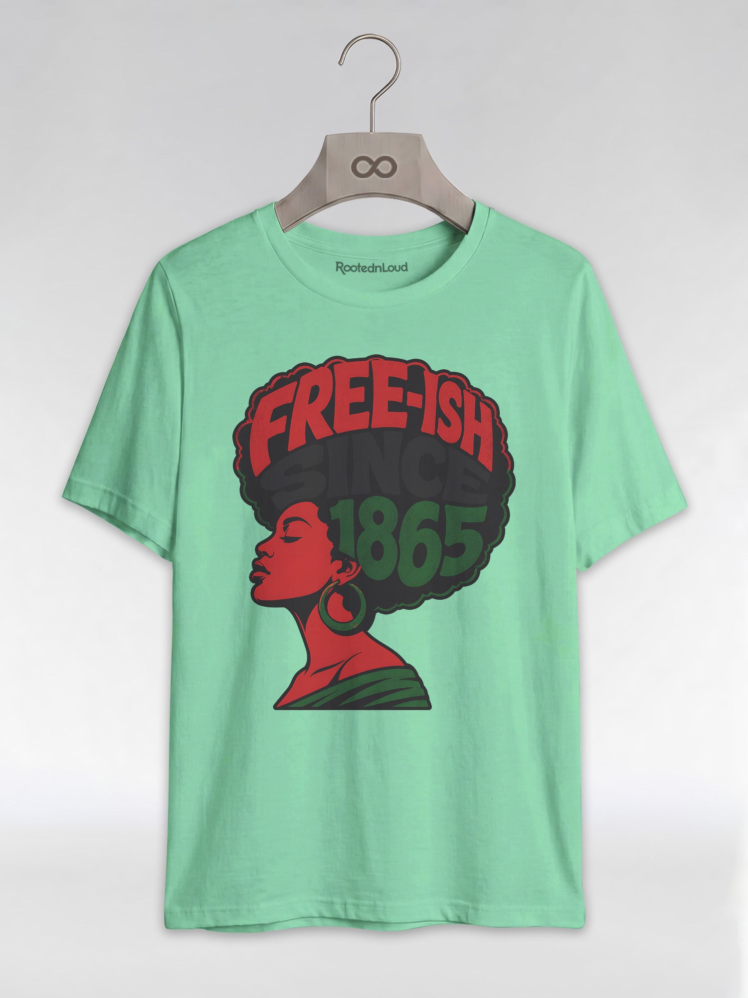 Free-ish Since 1865: Juneteenth Afro Silhouette Graphic T-Shirt - RootednLoud