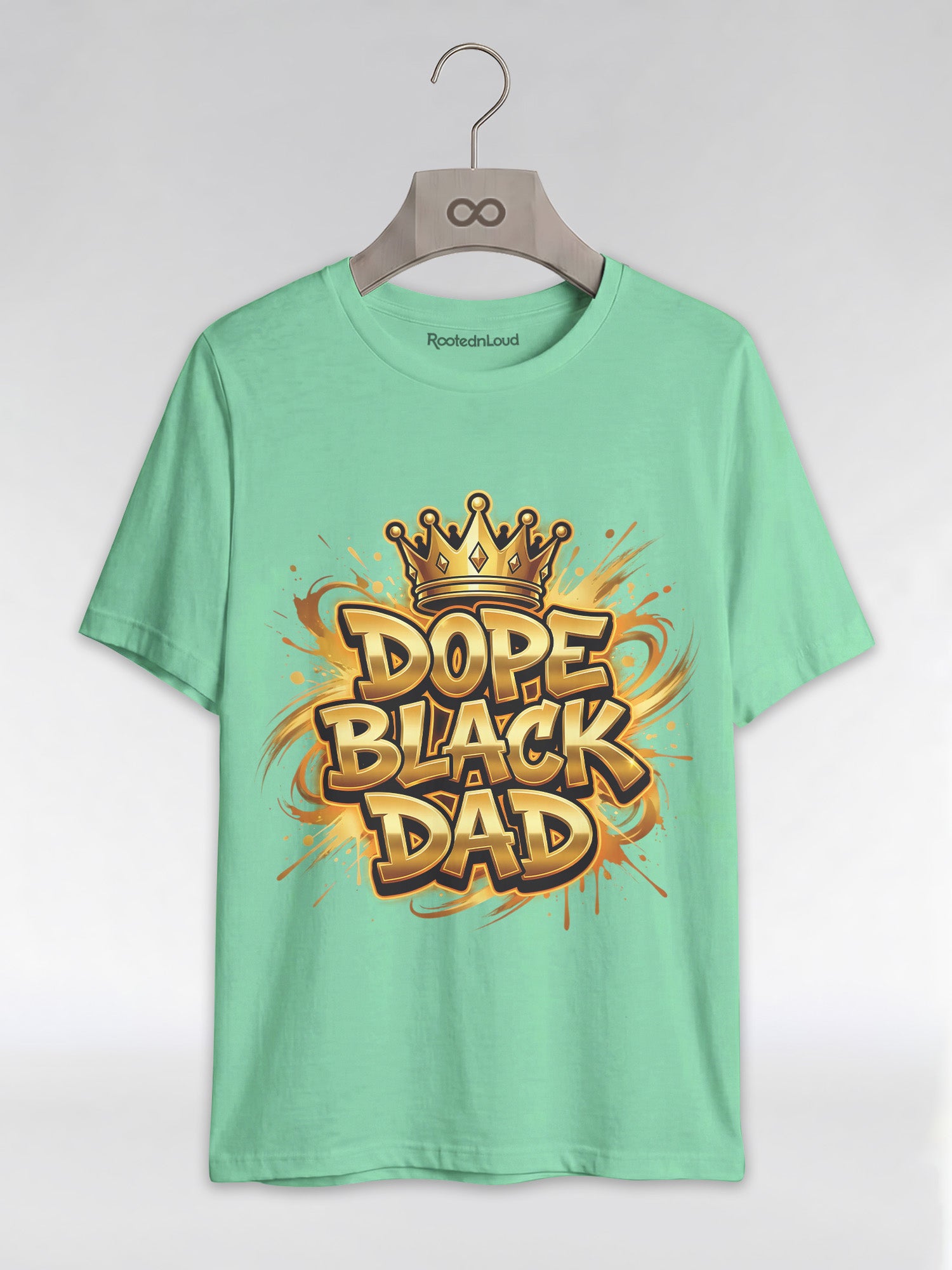 Dope Black Dad – Gold Graffiti King Edition Graphic T-Shirt - RootednLoud