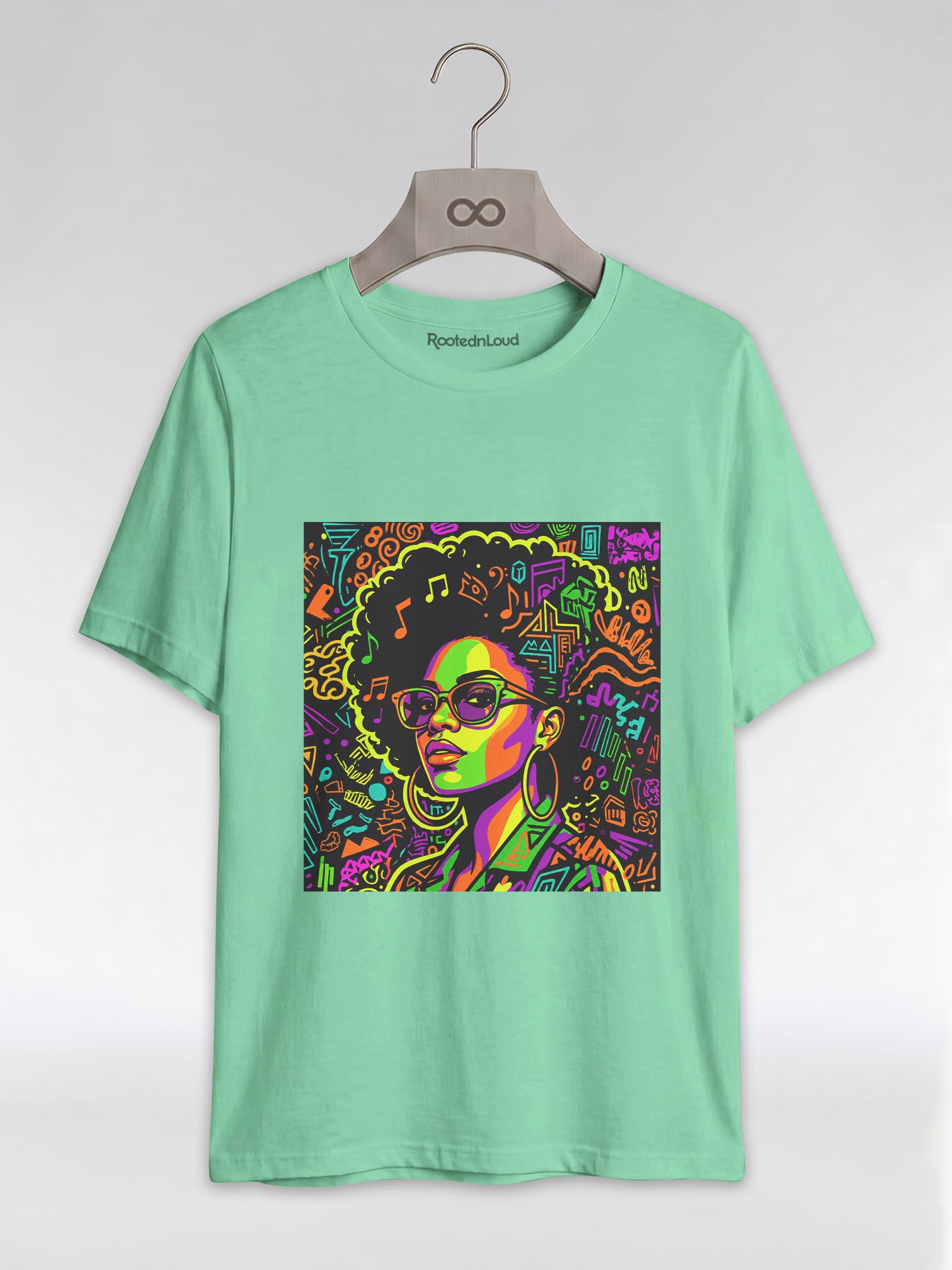 Black Girl Magic: Musical Neon Pop Art Graphic T-Shirt - RootednLoud