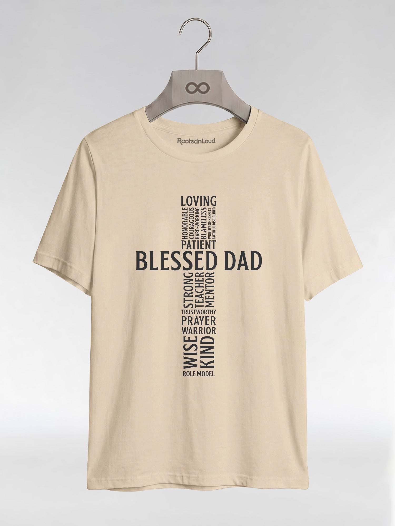 Blessed Black Dad: The Christian Cross Typography Graphic T-Shirt - RootednLoud