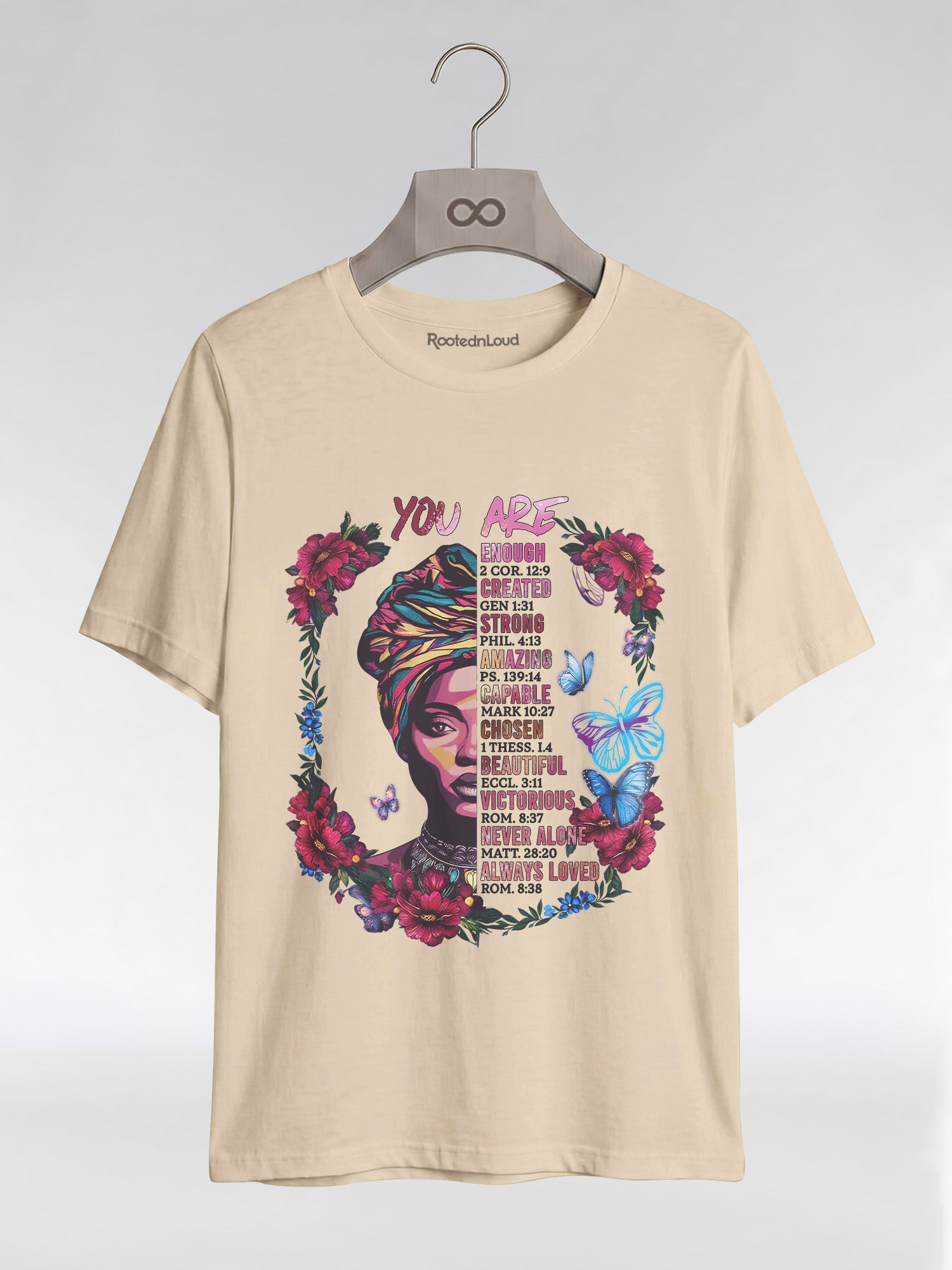 You Are Enough: Black Woman Christian Affirmations Graphic T-Shirt - RootednLoud
