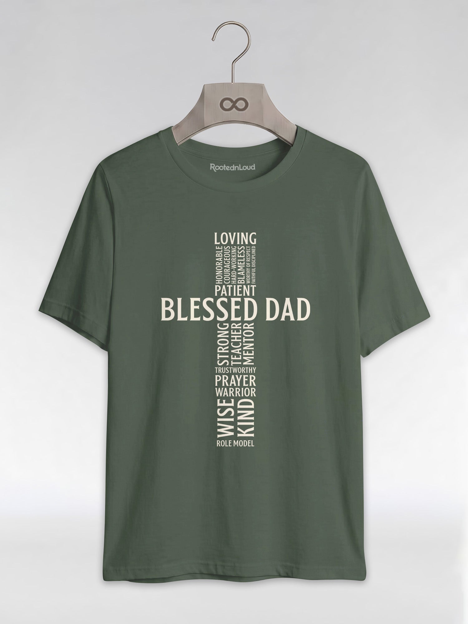 Blessed Black Dad: The Christian Cross Typography Graphic T-Shirt - RootednLoud