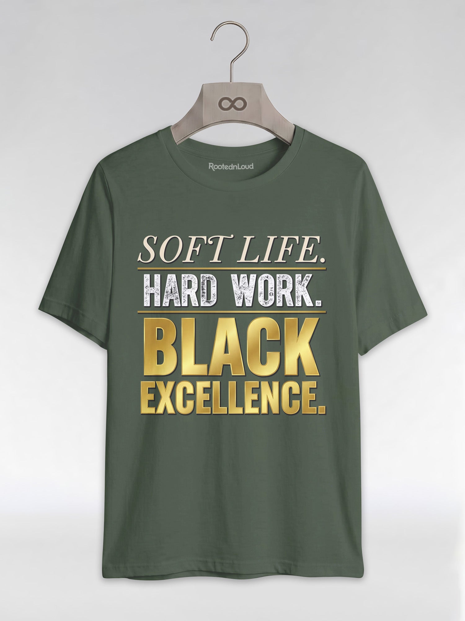 Soft Life Hard Work Black Excellence Graphic T-Shirt - RootednLoud