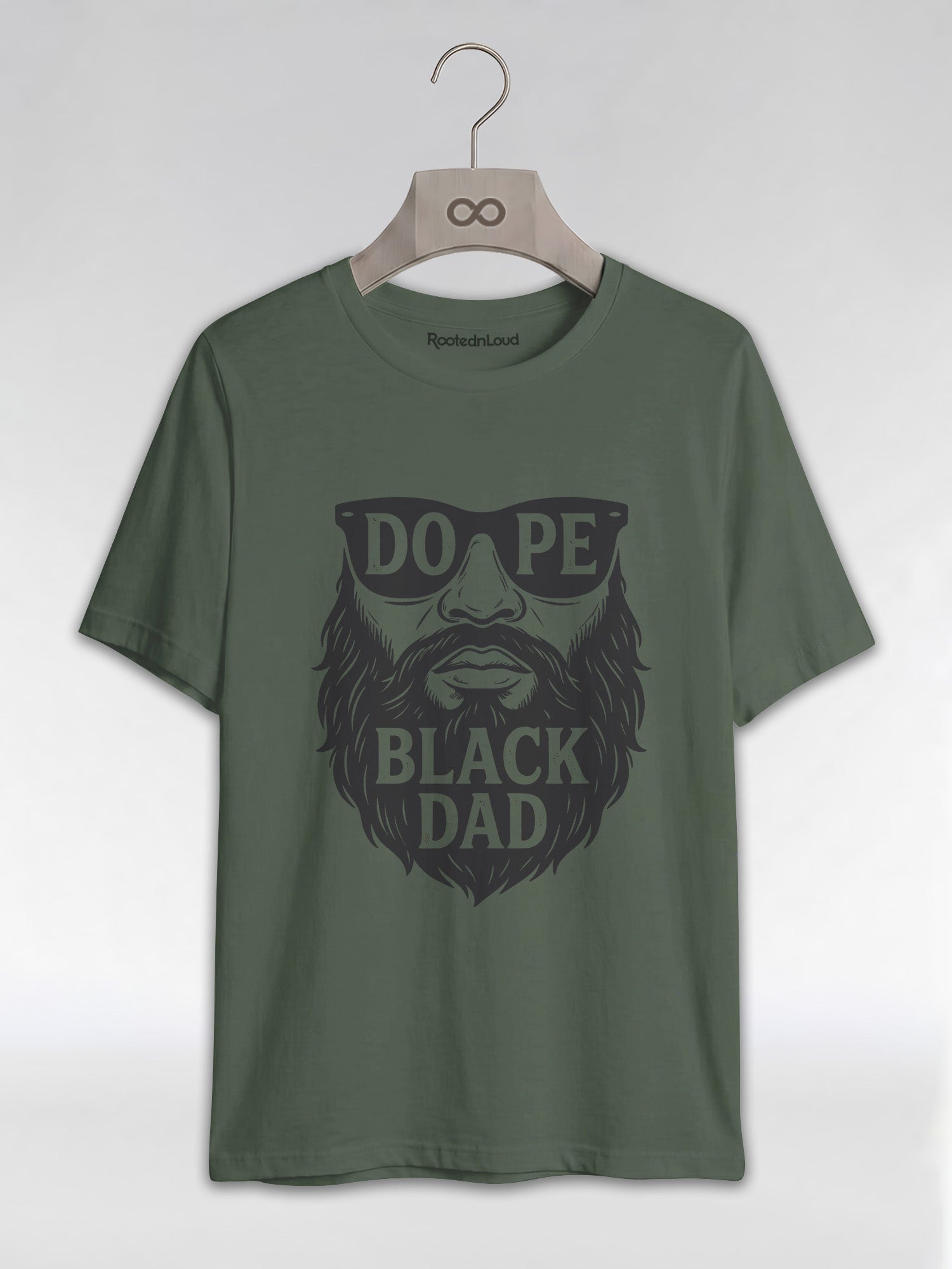Dope Black Dad: The Bearded King Graphic T-Shirt - RootednLoud