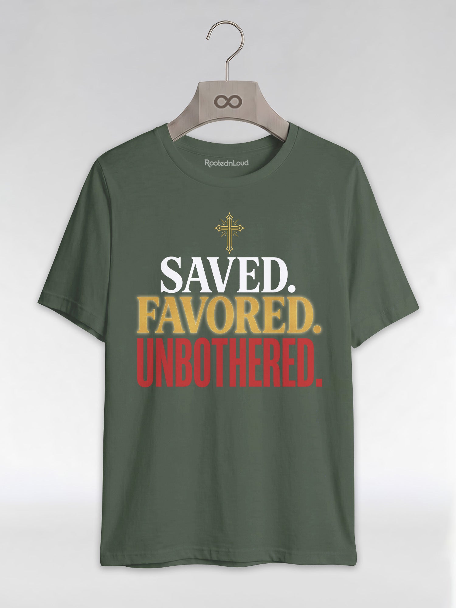 Saved Favored Unbothered T-Shirt: Christian Faith Graphic T-Shirt - RootednLoud