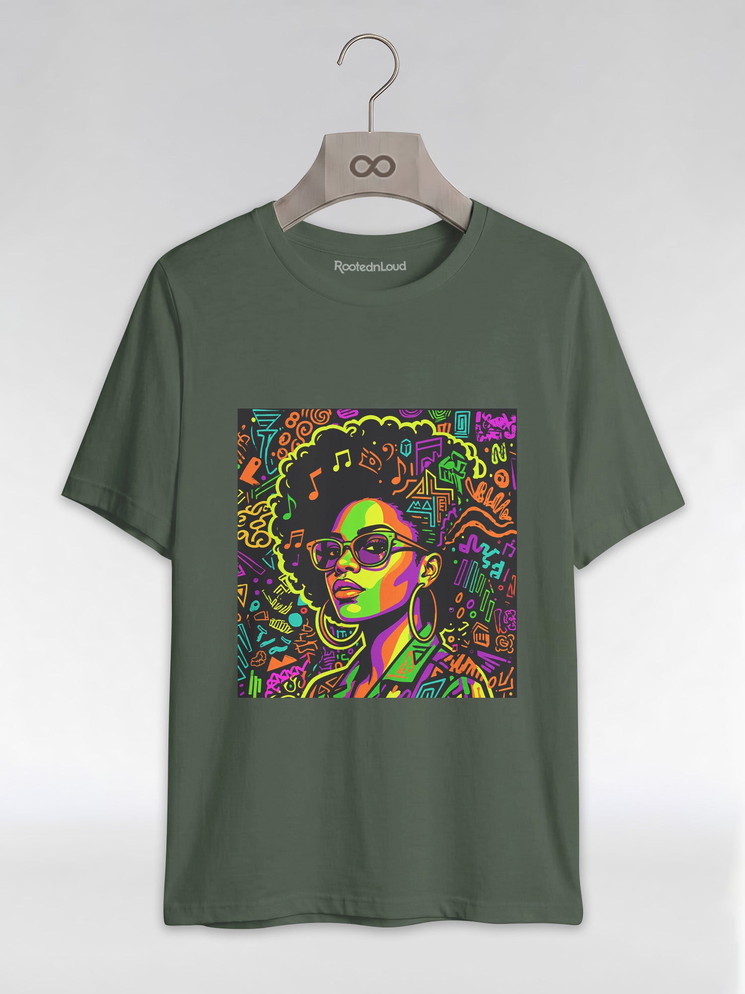 Black Girl Magic: Musical Neon Pop Art Graphic T-Shirt - RootednLoud
