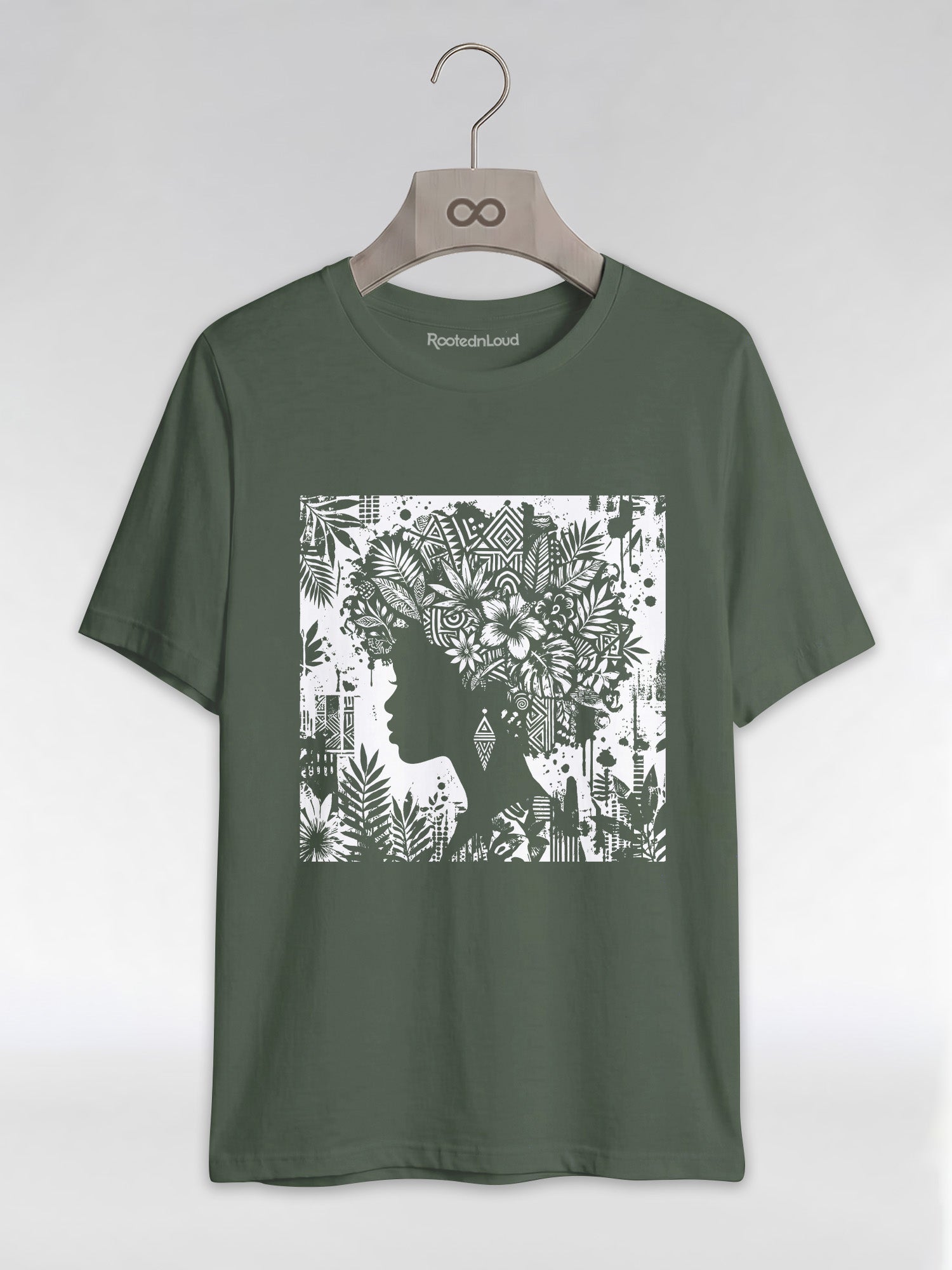 Black Queen: Artistic Silhouette Floral Graphic T-Shirt - RootednLoud