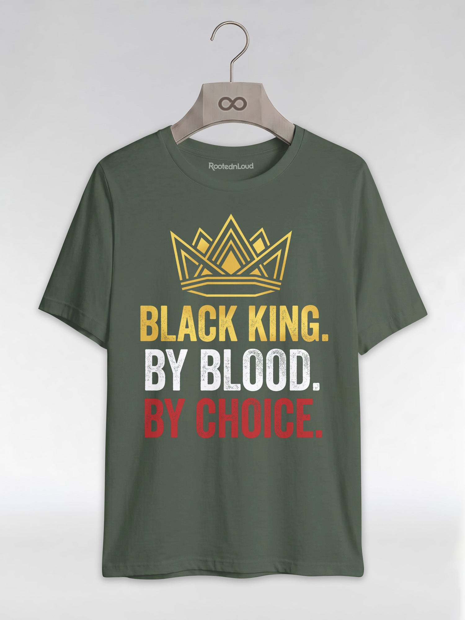Black King By Blood By Choice: Royal Crown Empowerment Graphic T-Shirt - RootednLoud
