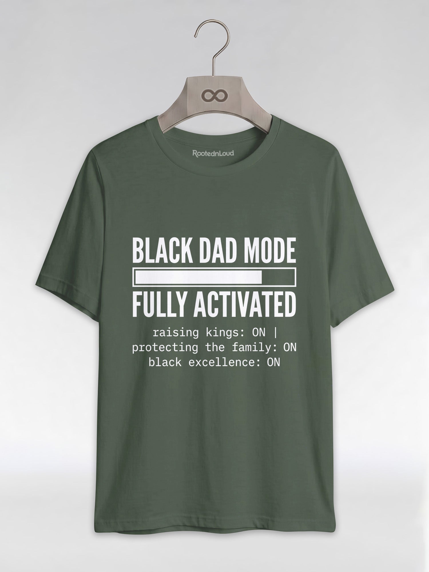 Black Dad Mode: Fully Activated Graphic T-Shirt - RootednLoud