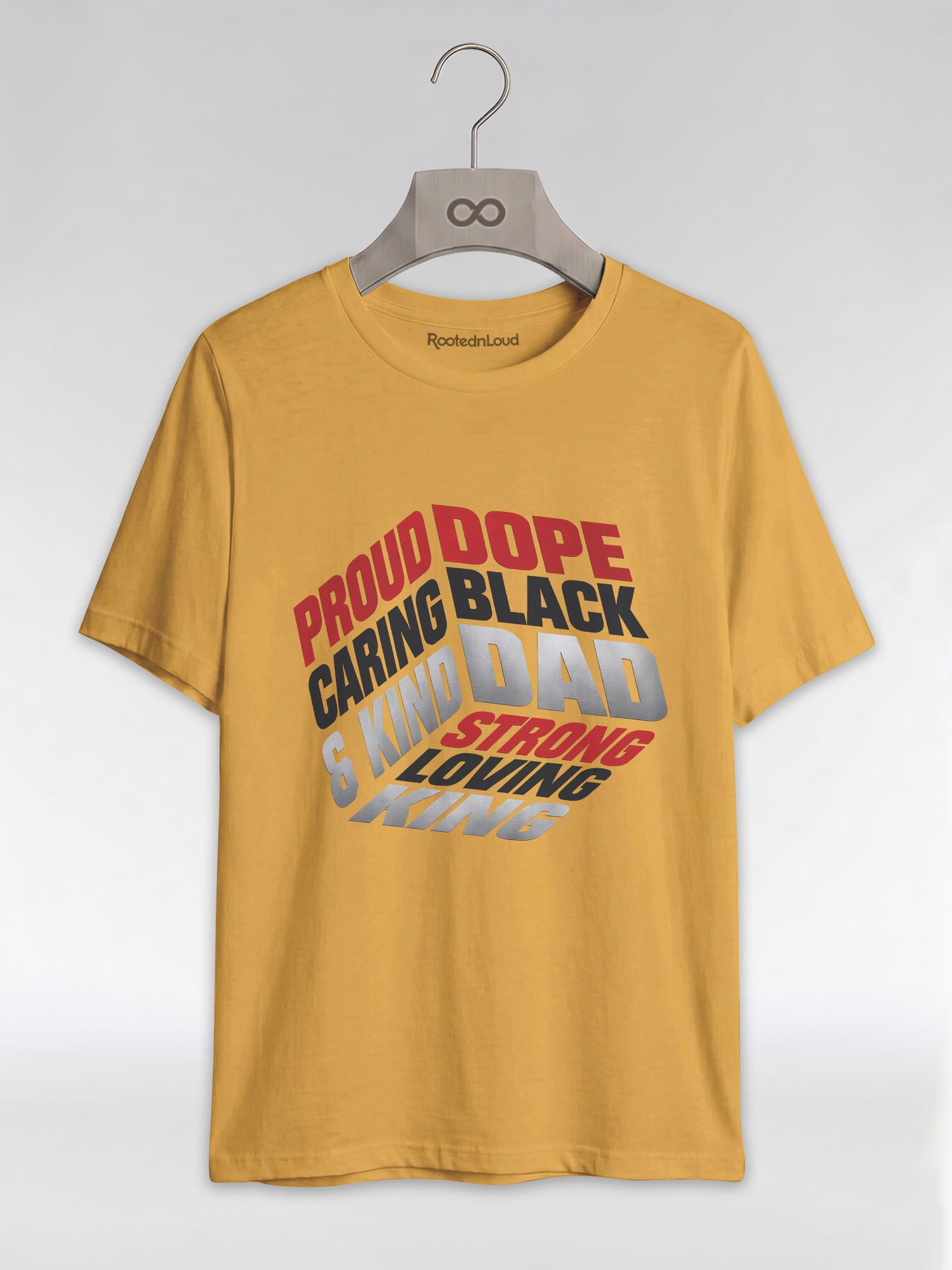 Proud Black Dad - Strong, Loving, King Graphic T-Shirt - RootednLoud