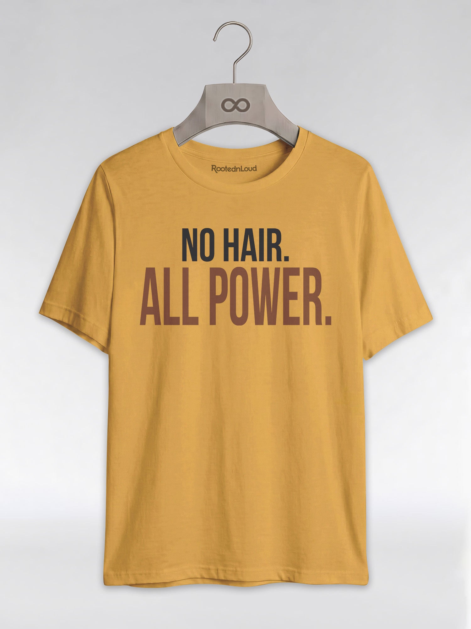 No Hair All Power T-Shirt: Bald Pride Empowerment Graphic T-Shirt - RootednLoud