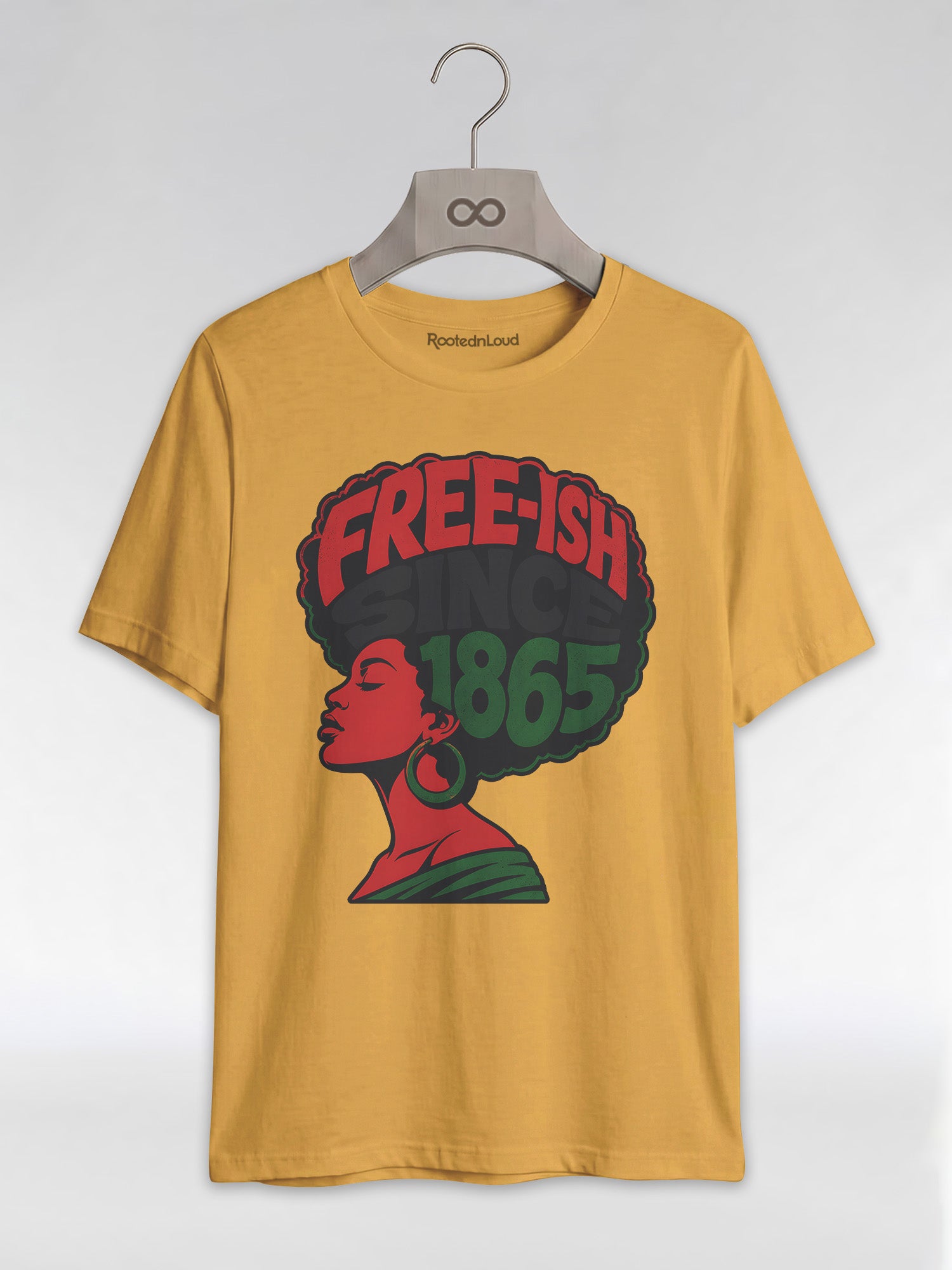 Free-ish Since 1865: Juneteenth Afro Silhouette Graphic T-Shirt - RootednLoud