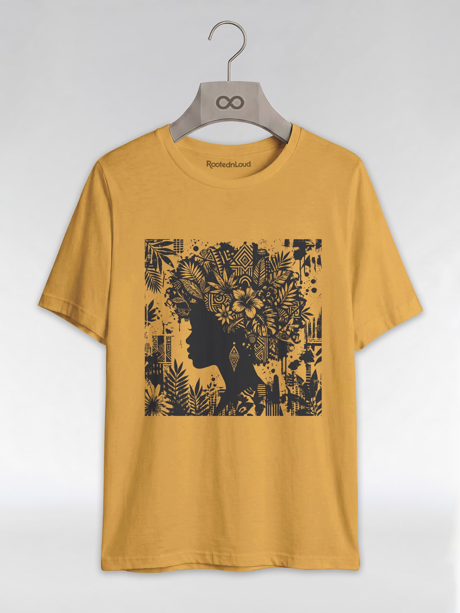 Black Queen: Artistic Silhouette Floral Graphic T-Shirt - RootednLoud