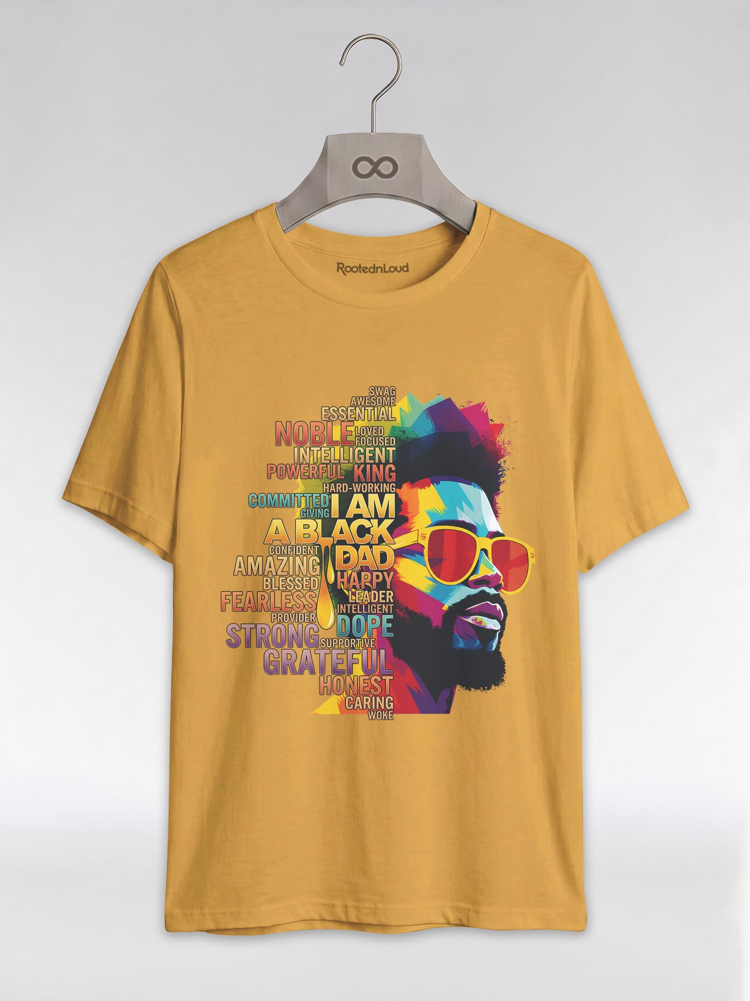 I Am A Black Dad: Colorful Pop Art Typography Graphic T-Shirt - RootednLoud