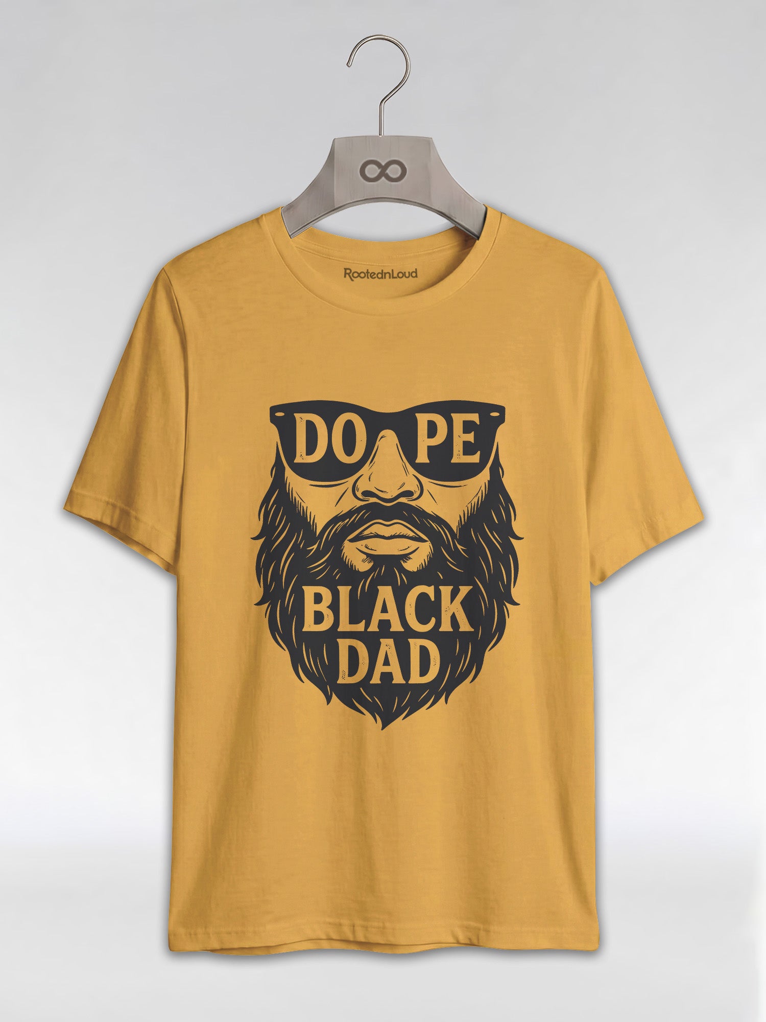 Dope Black Dad: The Bearded King Graphic T-Shirt - RootednLoud