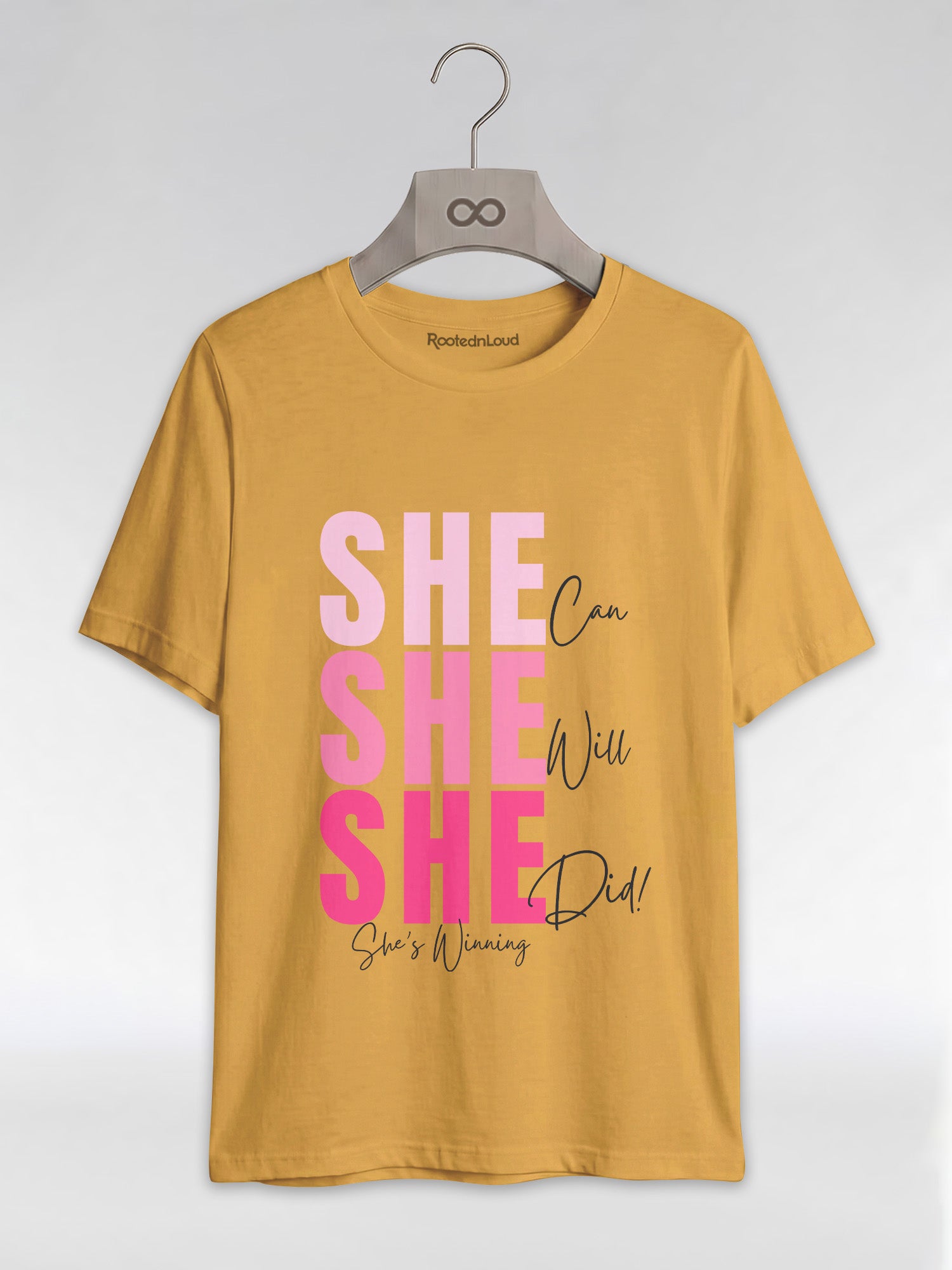 She Can, She Will, She Did: Black Girl Magic Winning Graphic T-Shirt - RootednLoud