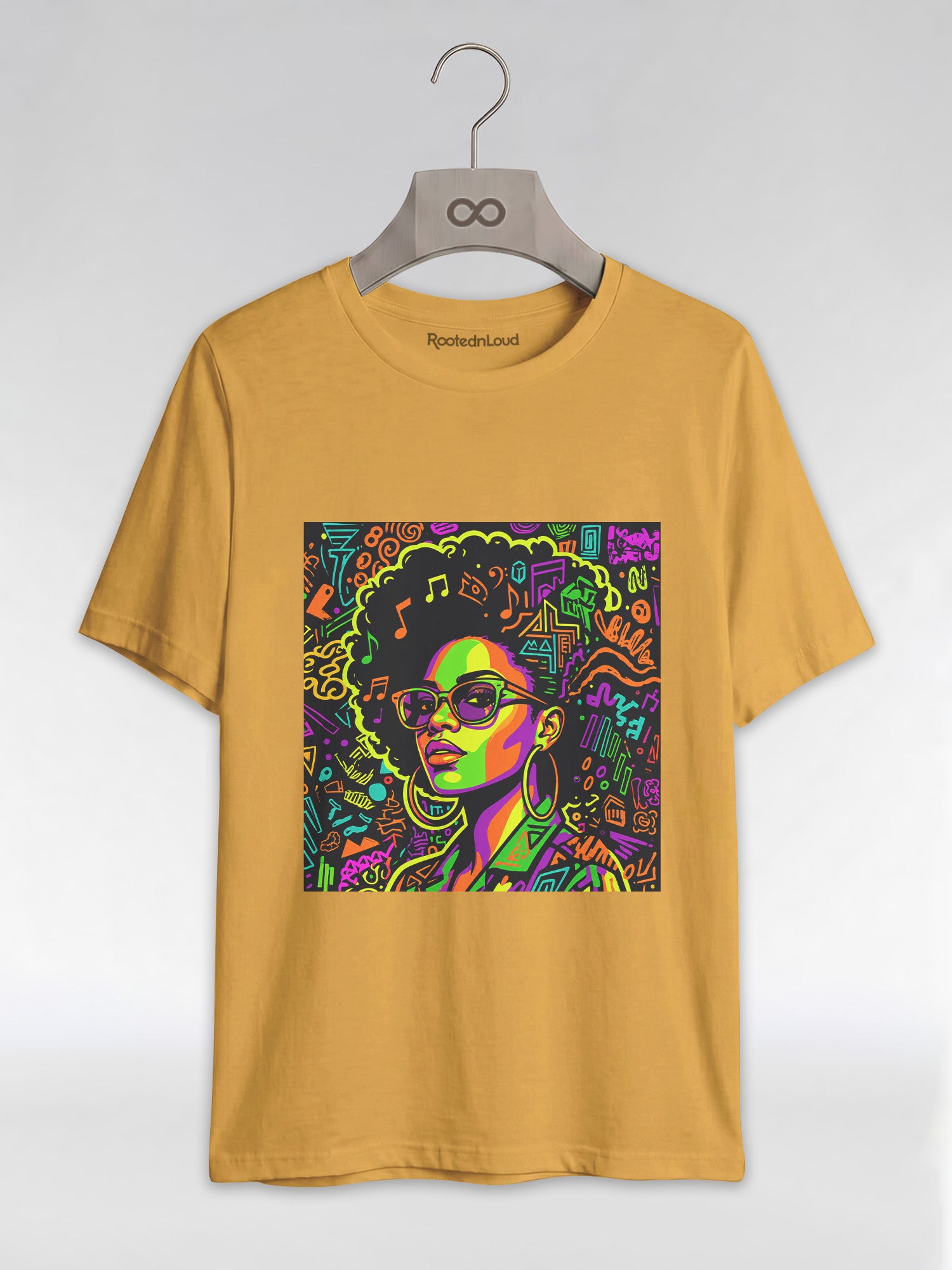 Black Girl Magic: Musical Neon Pop Art Graphic T-Shirt - RootednLoud