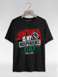 Juneteenth Is My Independence Day: Black History Raised Fist Graphic T-Shirt - RootednLoud
