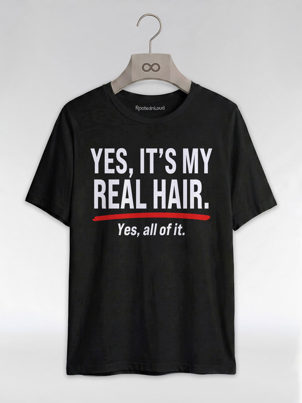 Yes It's My Real Hair: Sassy Black Queen Graphic T-Shirt - RootednLoud