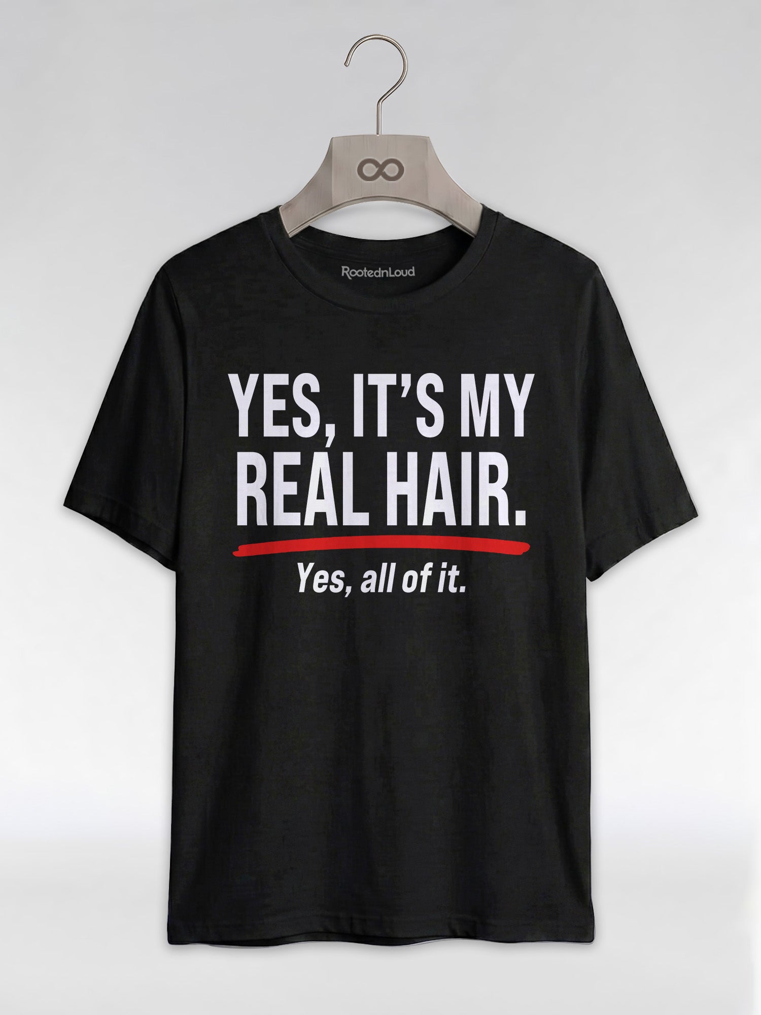 Yes It's My Real Hair: Sassy Black Queen Graphic T-Shirt - RootednLoud