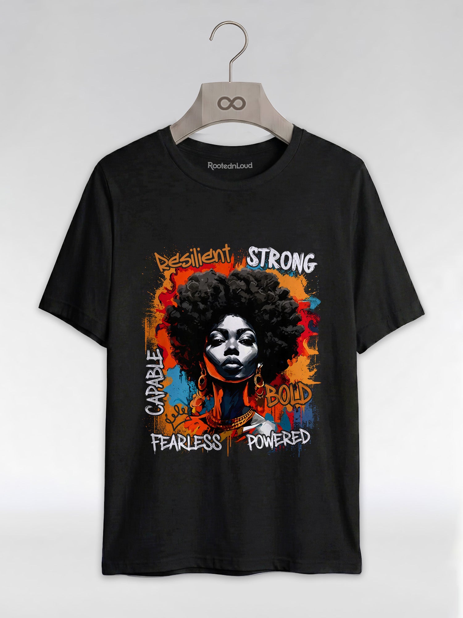 Fearless & Resilient: Urban Black Queen Graphic T-Shirt - RootednLoud