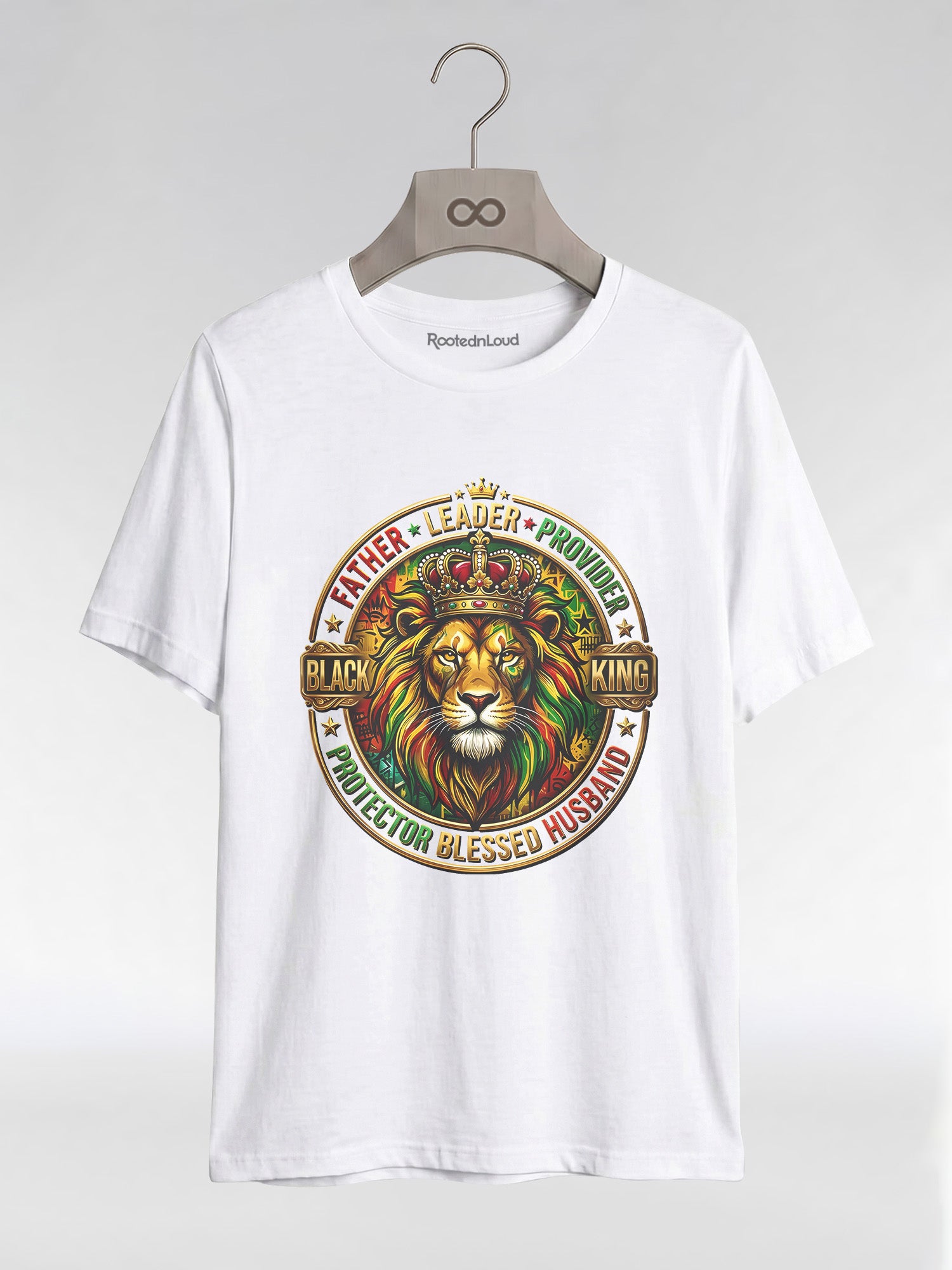 The Royal Patriarch: Proud Black Dad & Husband Graphic T-Shirt - RootednLoud