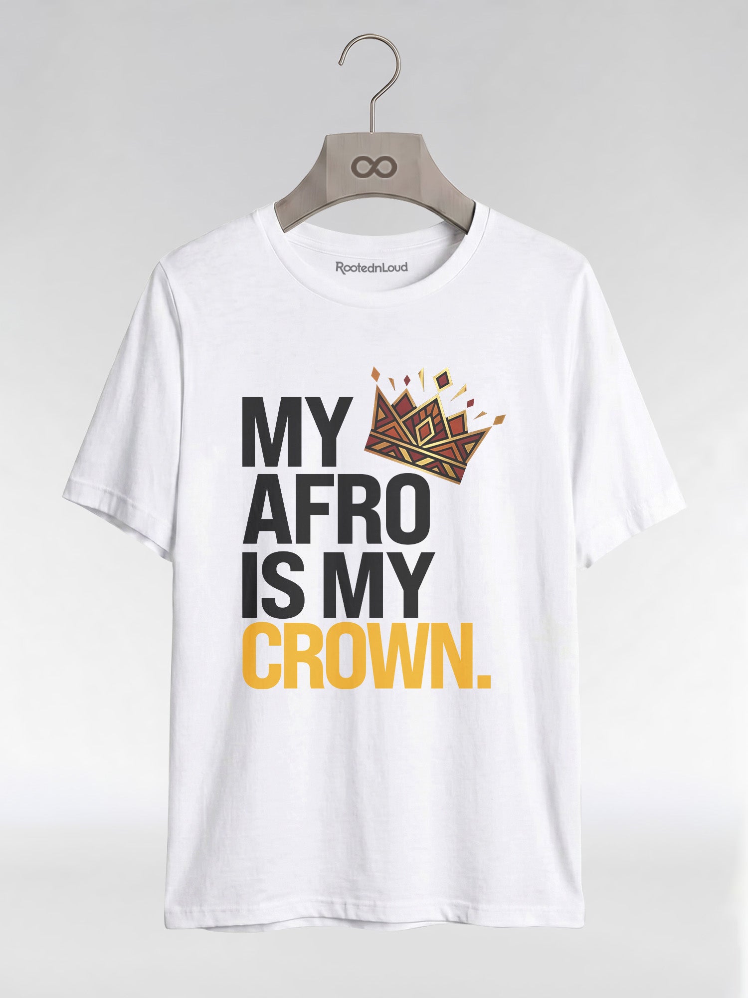 My Afro Is My Crown: Tribal Crown Black Queen Graphic T-Shirt - RootednLoud
