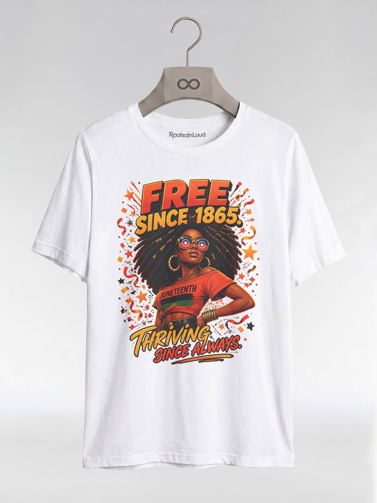 Thriving Since Always: Free Since 1865 Juneteenth Graphic T-Shirt - RootednLoud