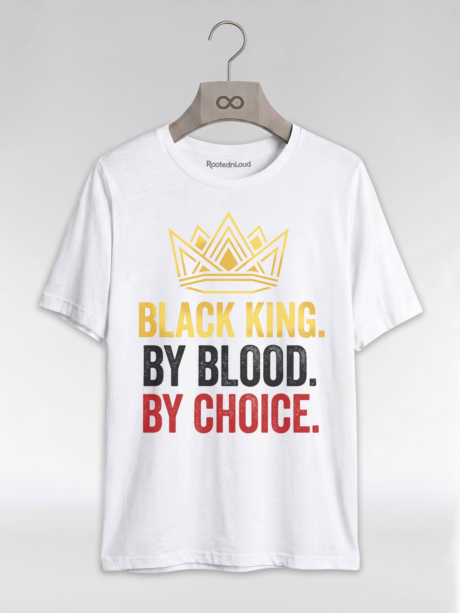 Black King By Blood By Choice: Royal Crown Empowerment Graphic T-Shirt - RootednLoud